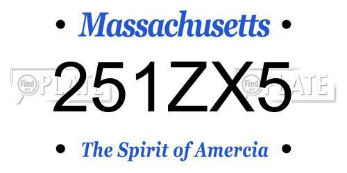 251ZX5 Massachusetts License Plate
