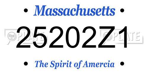 25202Z1 Massachusetts License Plate