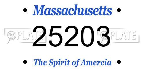 25203 Massachusetts License Plate
