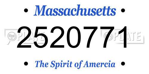 2520771 Massachusetts License Plate
