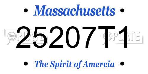 25207T1 Massachusetts License Plate