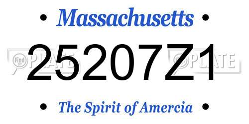 25207Z1 Massachusetts License Plate