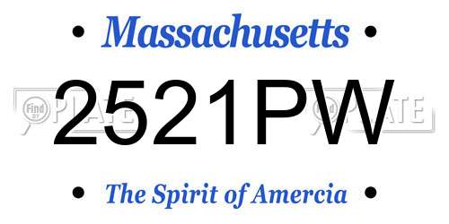 2521PW Massachusetts License Plate