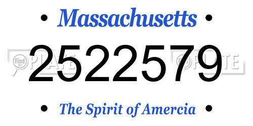 2522579 Massachusetts License Plate