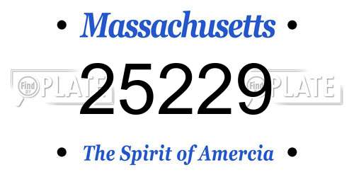 25229 Massachusetts License Plate