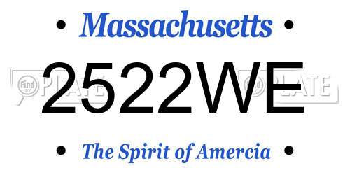 2522WE Massachusetts License Plate
