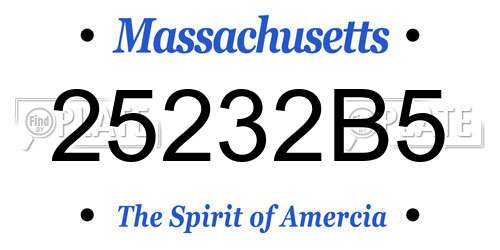 25232B5 Massachusetts License Plate