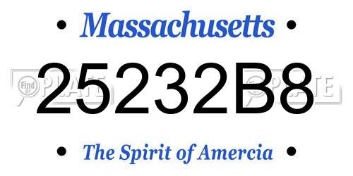 25232B8 Massachusetts License Plate