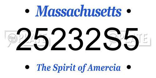 25232S5 Massachusetts License Plate