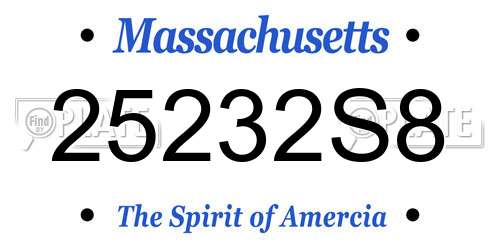 25232S8 Massachusetts License Plate