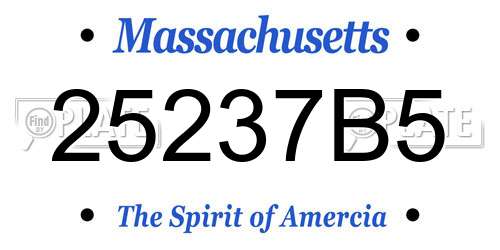 25237B5 Massachusetts License Plate