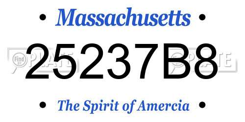 25237B8 Massachusetts License Plate