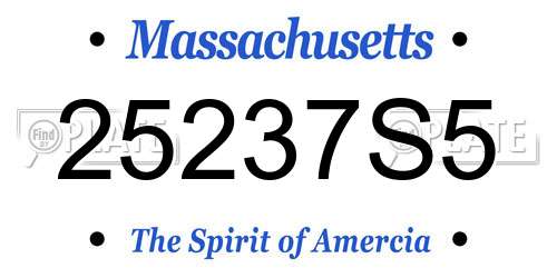 25237S5 Massachusetts License Plate