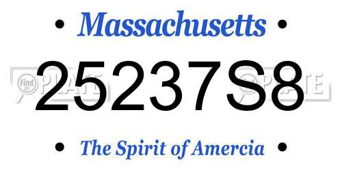 25237S8 Massachusetts License Plate