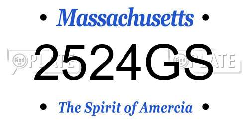 2524GS Massachusetts License Plate
