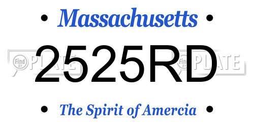 2525RD Massachusetts License Plate