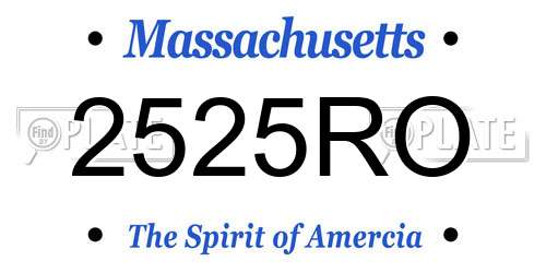 2525RO Massachusetts License Plate