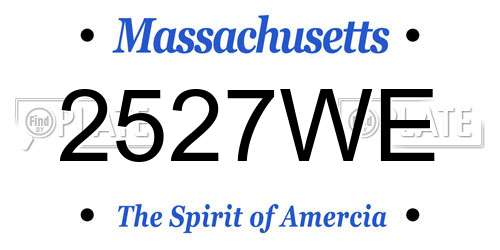 2527WE Massachusetts License Plate