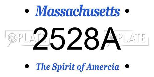 2528A Massachusetts License Plate