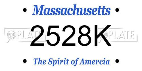 2528K Massachusetts License Plate