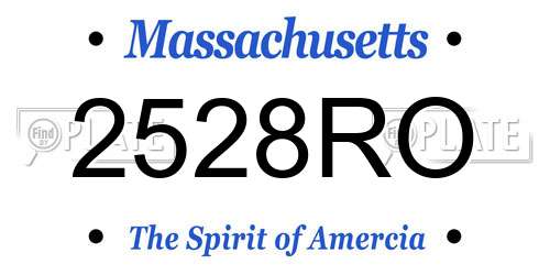 2528RO Massachusetts License Plate