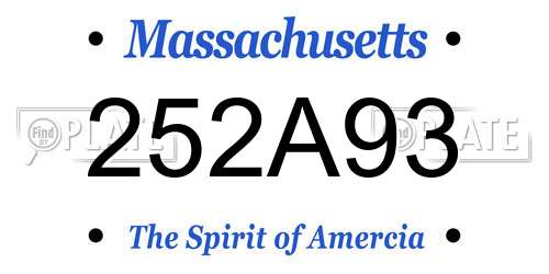 252A93 Massachusetts License Plate