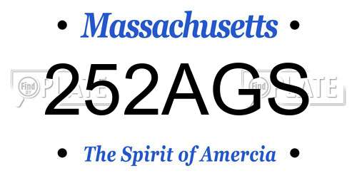 252AGS Massachusetts License Plate