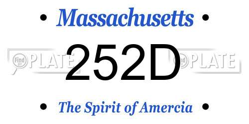 252D Massachusetts License Plate