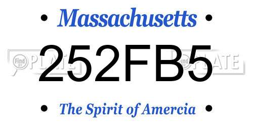 252FB5 Massachusetts License Plate