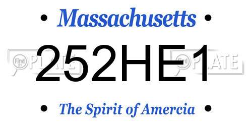 252HE1 Massachusetts License Plate