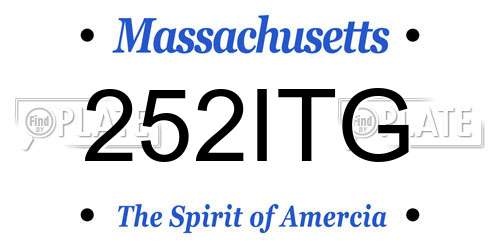 252ITG Massachusetts License Plate
