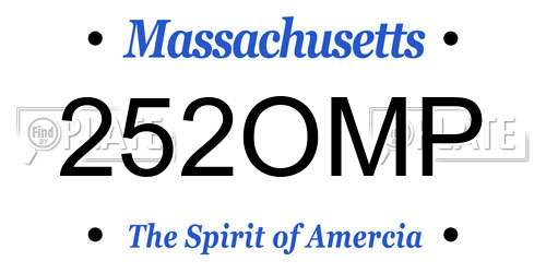 252OMP Massachusetts License Plate