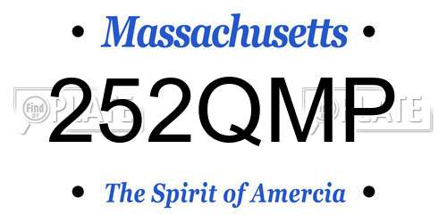252QMP Massachusetts License Plate