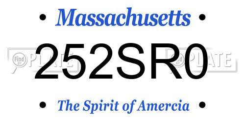 252SR0 Massachusetts License Plate
