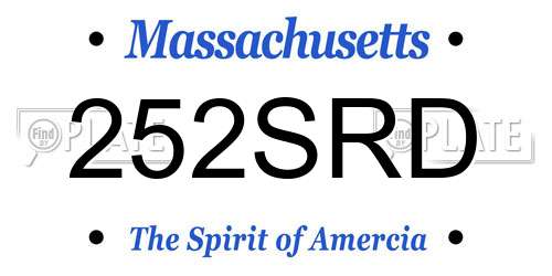 252SRD Massachusetts License Plate