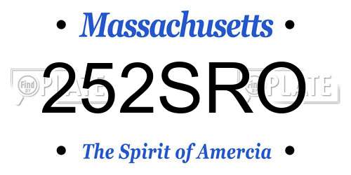 252SRO Massachusetts License Plate
