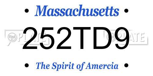 252TD9 Massachusetts License Plate