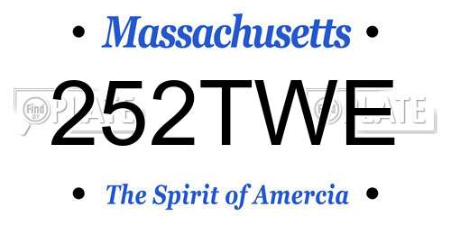 252TWE Massachusetts License Plate