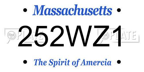 252WZ1 Massachusetts License Plate