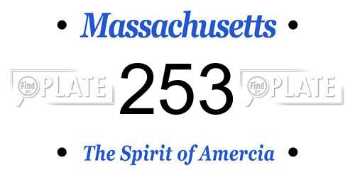 253 Massachusetts License Plate