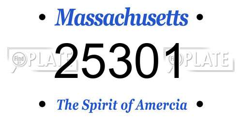 25301 Massachusetts License Plate
