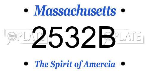 2532B Massachusetts License Plate