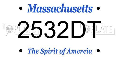 2532DT Massachusetts License Plate