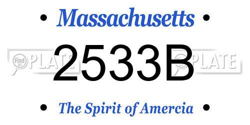 2533B Massachusetts License Plate
