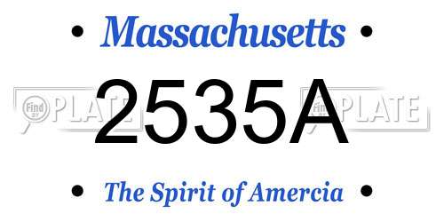 2535A Massachusetts License Plate