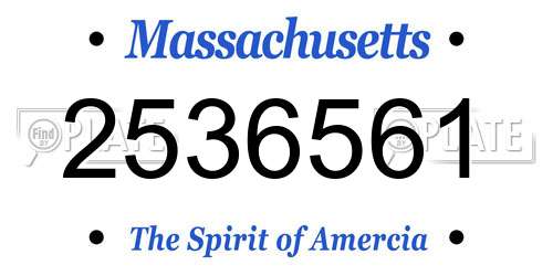 2536561 Massachusetts License Plate