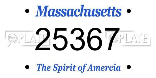 25367 Massachusetts License Plate