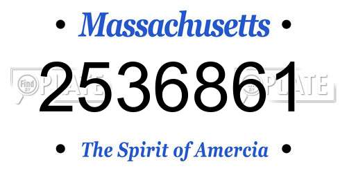 2536861 Massachusetts License Plate