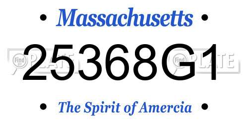 25368G1 Massachusetts License Plate