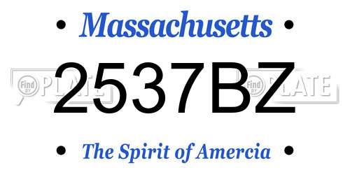 2537BZ Massachusetts License Plate